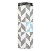 Blauw en zilver Geometric ZigZag Thermosbeker (Achterkant)