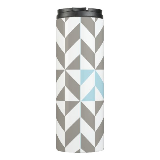 Blauw en zilver Geometric ZigZag Thermosbeker (Achterkant)