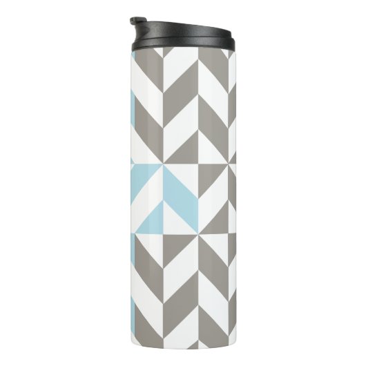 Blauw en zilver Geometric ZigZag Thermosbeker (Geroteerd rechts)