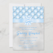 Blauw en Zilver Getufte Parels Zoet Zestien Kaart (Achterkant)