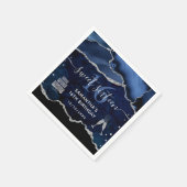 Blauw en zilver glinsterende agaat marmer Sweet 16 Servet (Hoek)
