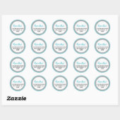 Blauw en Zilver Glitter Adres Ronde Sticker (Vel)