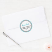 Blauw en Zilver Glitter Adres Ronde Sticker (Envelop)