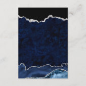 Blauw en zilver glitter marble Agate Wishing well Informatiekaartje (Achterkant)