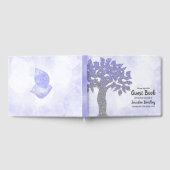 Blauw en zilver Glitter Tree Guest Book Gastenboek (Volledig)
