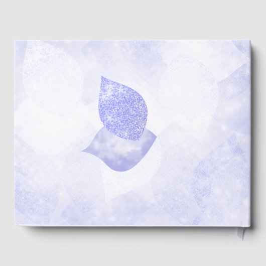 Blauw en zilver Glitter Tree Guest Book Gastenboek (Achterkant)