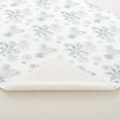 Blauw en Zilver Grijs Sneeuwvlok Winter Wonderland Sherpa Deken (3/4)