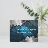 Blauw en zilver Grunge Metal/Stone Design Briefkaart (Staand voorkant)