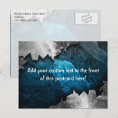 Blauw en zilver Grunge Metal/Stone Design Briefkaart (Voorkant / Achterkant)