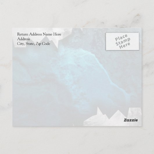 Blauw en zilver Grunge Metal/Stone Design Briefkaart (Achterkant)