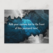 Blauw en zilver Grunge Metal/Stone Design Briefkaart (Voorkant)