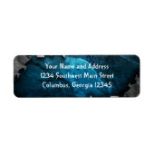 Blauw en zilver Grunge Metal/Stone Design Etiket (Voorkant)