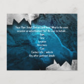 Blauw en zilver Grunge Metal/Stone Design Flyer (Achterkant)