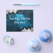 Blauw en zilver Grunge Metal/Stone Design Flyer (Enkel)