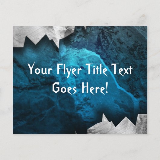 Blauw en zilver Grunge Metal/Stone Design Flyer (Voorkant)