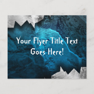 Blauw en zilver Grunge Metal/Stone Design Flyer