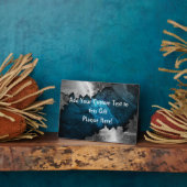 Blauw en zilver Grunge Metal/Stone Design Fotoplaat (Zijkant)