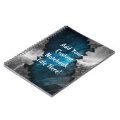 Blauw en zilver Grunge Metal/Stone Design Notitieboek (Linkerzijde)
