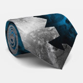 Blauw en zilver Grunge Metal/Stone Design Stropdas (Opgerold)