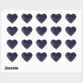 Blauw en zilver hart sticker (Vel)