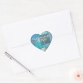 Blauw en Zilver Hart Stickers (Envelop)