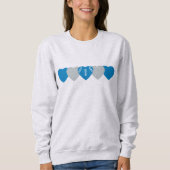Blauw en Zilver Hart Voetbal Trui (Voorkant)