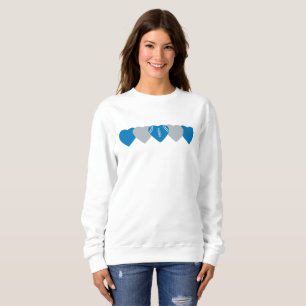 Blauw en Zilver Hart Voetbal Trui
