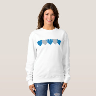 Blauw en Zilver Hart Voetbal Trui