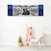 Blauw en Zilver, Kerkbanner, voor elke gelegenheid Spandoek (Insitu)