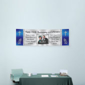 Blauw en Zilver, Kerkbanner, voor elke gelegenheid Spandoek (Beurs)