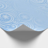 Blauw en zilver Kerstmis Cadeaupapier (Hoek)