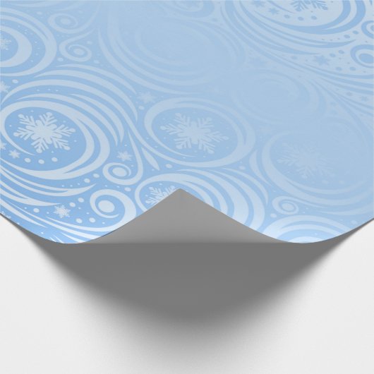 Blauw en zilver Kerstmis Cadeaupapier (Hoek)