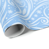 Blauw en zilver Kerstmis Cadeaupapier (Rol Hoek)