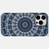Blauw en Zilver Mandala Patroon Ontwerp Case-Mate iPhone Case (Achterkant (horizontaal))