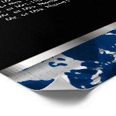 Blauw en Zilver Marmer - 10 Zitplaatsen Grafiek Poster (Hoek)