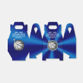 Blauw en Zilver Meisjes Basketbal Treat Tassen Doz Bedankdoosjes (Uitgevouwen)