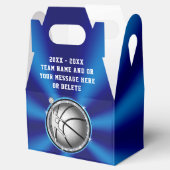 Blauw en Zilver Meisjes Basketbal Treat Tassen Doz Bedankdoosjes (Geopend)