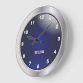 Blauw en zilver Metallic Grote Klok (Hoek)