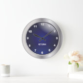 Blauw en zilver Metallic Grote Klok (Huis)