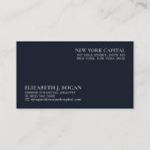 Blauw en Zilver Modern Professioneel Visitekaartje (Achterkant)