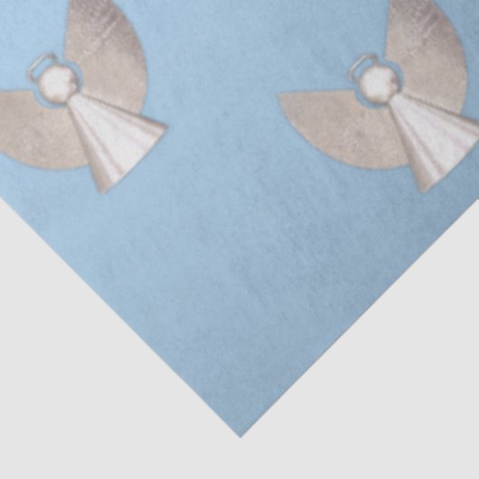 Blauw en Zilver Moderne Kerstengelen Kerstmis Tissuepapier (Detail)