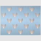 Blauw en Zilver Moderne Kerstengelen Kerstmis Tissuepapier (Voorkant)