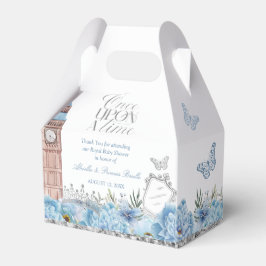 Blauw en zilver op een tijdprinses bedankdoosjes