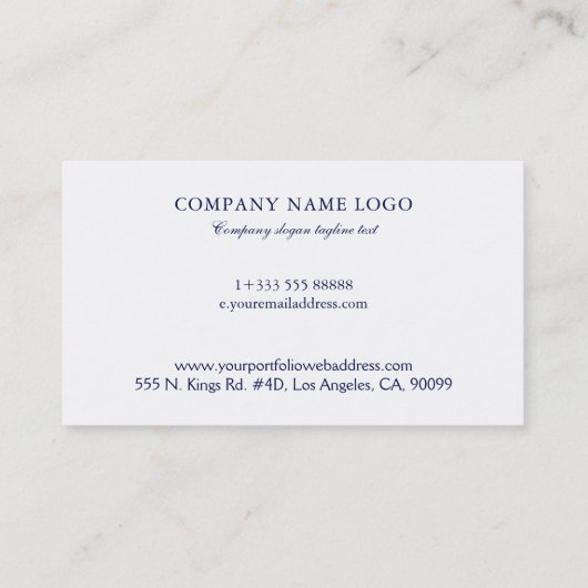 Blauw en Zilver Paisley Wedding Planner Visitekaartje (Achterkant)