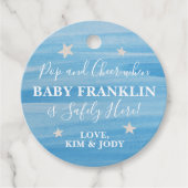 Blauw en zilver Pop het als ze Pop Bedankjes Labels (Voorkant)