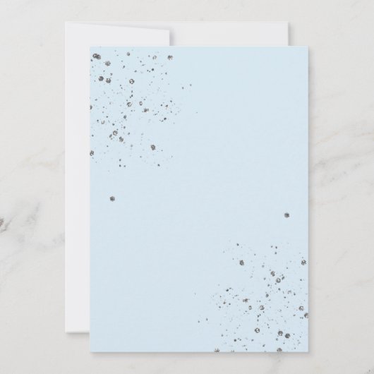 Blauw en Zilver Prinses Quinceañera Kaart (Achterkant)