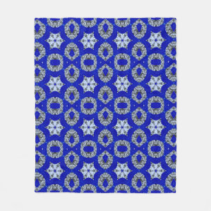 blauw en zilver psychedelisch patroon fleece deken