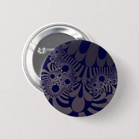 Blauw en zilver ronde button 5,7 cm (Voorkant /achterkant)