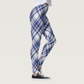 Blauw en zilver Royal Stewart tartan patroon Leggings (Rechts)