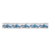 Blauw en zilver Satin Ribbon Satijnen Lint (Voorkant)